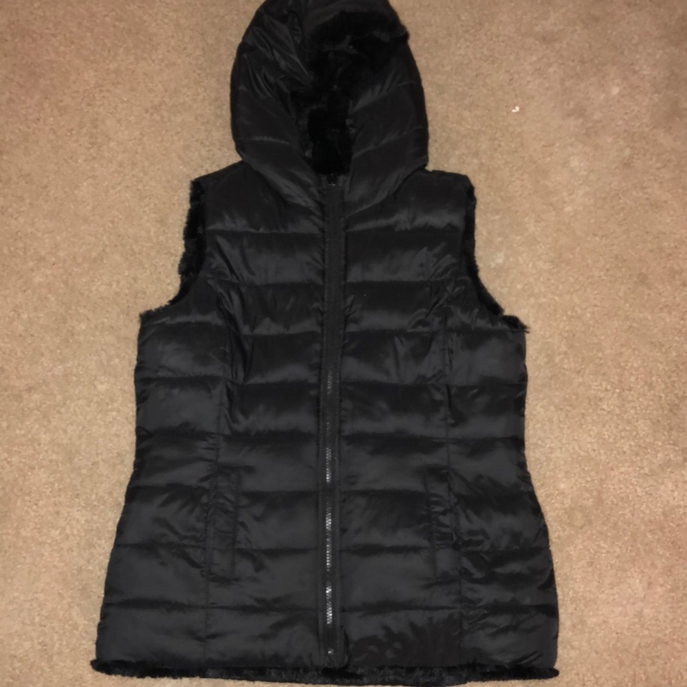 black furry vest. brand new!